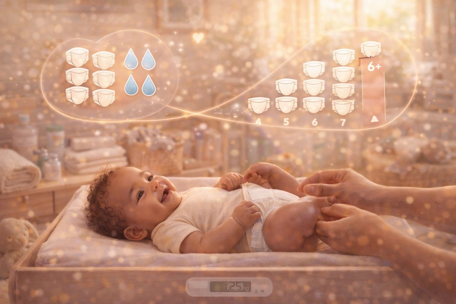 A parent changing a newborn baby's diaper
