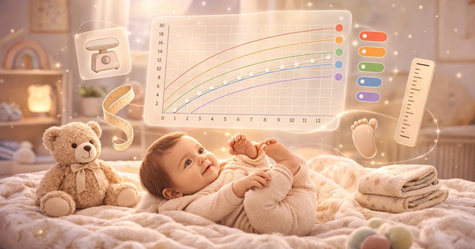 A parent looking at a baby growth chart on their phone